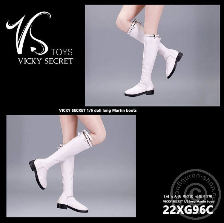 Female High Sheepskin Boots - white