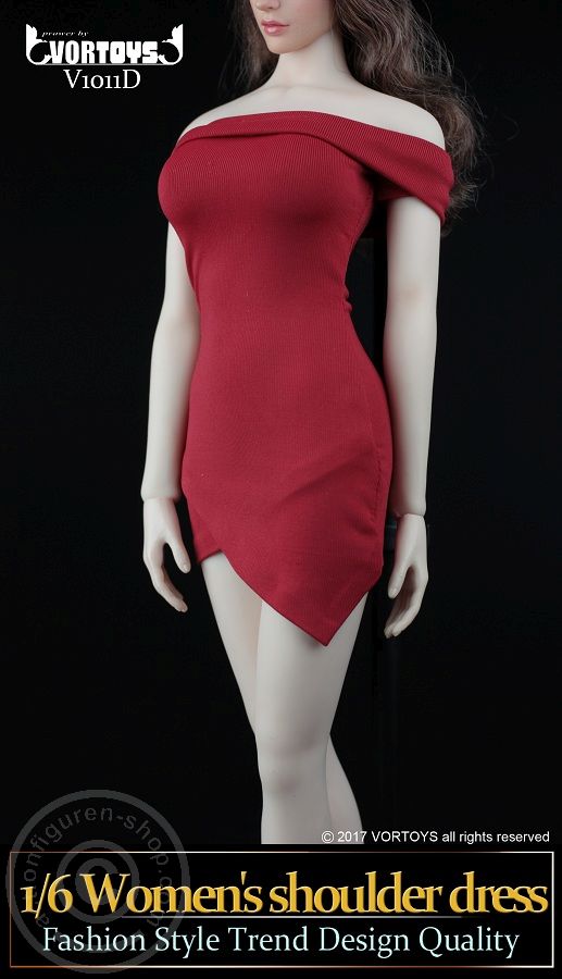 Womens Shoulder Dress - Rot