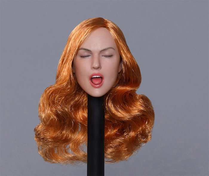 Female Head w/ closed Eyes - copper hair