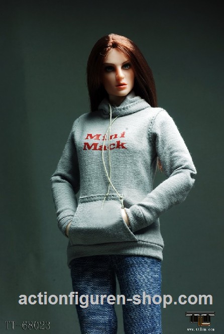 Grey Female Hoodie mit Hose & Schuhen