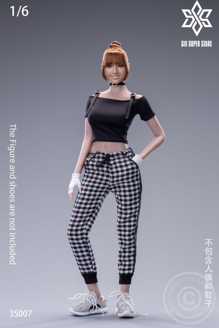 3S-007-02 Sexy Checkerd Trousers Set