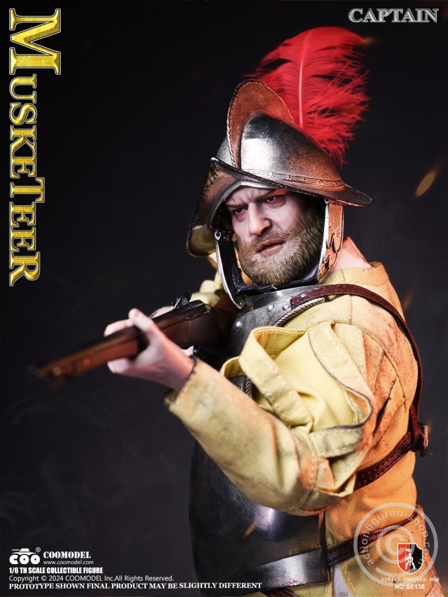 Spanish Conquiastador Musketeer Captain (Nickel Silver Edition) - Series Of Empires - in 1/6 scale Spanish Conquiastador Musketeer Captain (Nickel Silver Edition) - Series Of Empires - in 1/6 scale