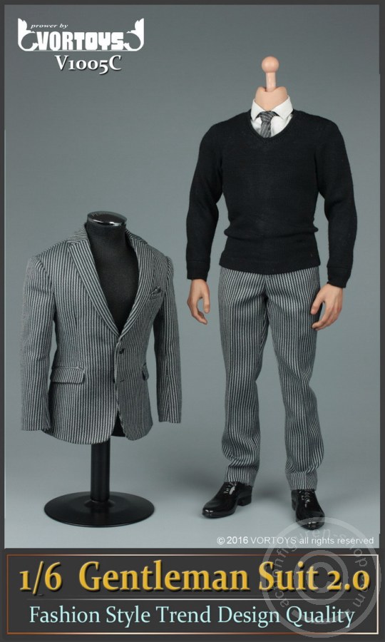 Gentelman Grey-Striped Suit Set 2.0