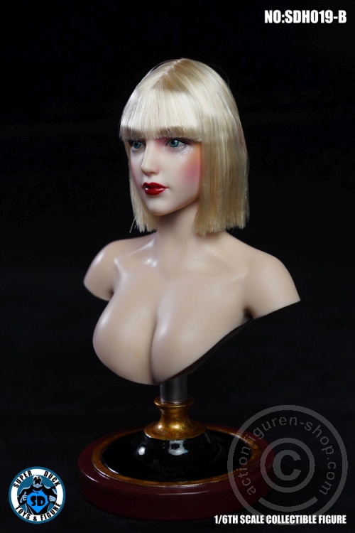 Female Head - gold-blond mid-long Hair