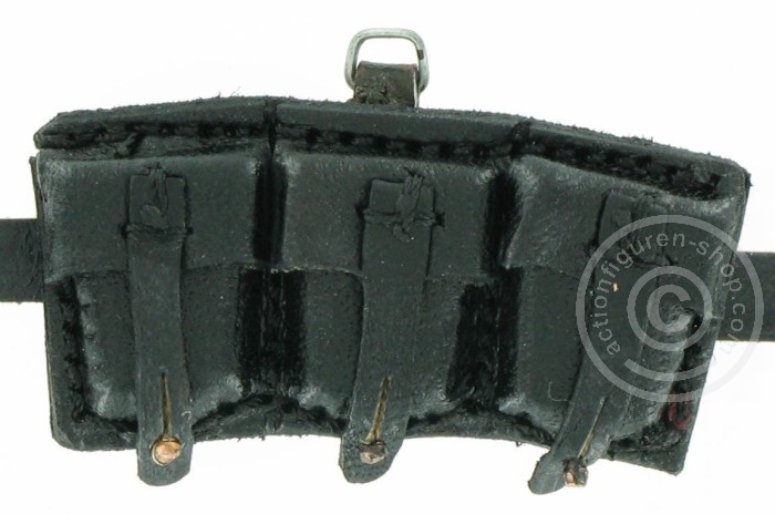 k98 Munitionstaschen Set - echt Leder - Schwarz