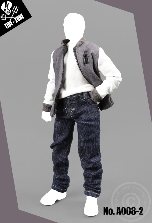 Baseball Blouse Suit Set - grey