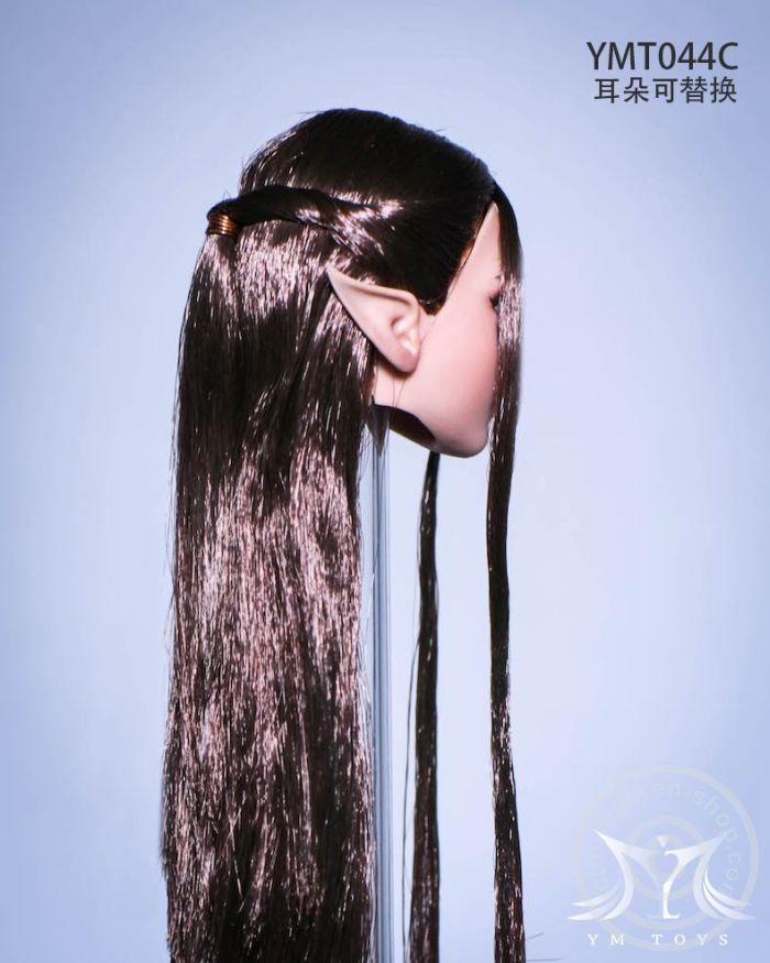 YMT-44C-05 Elf 2.0 Head - dark-brown Hair - 2 pairs of ears