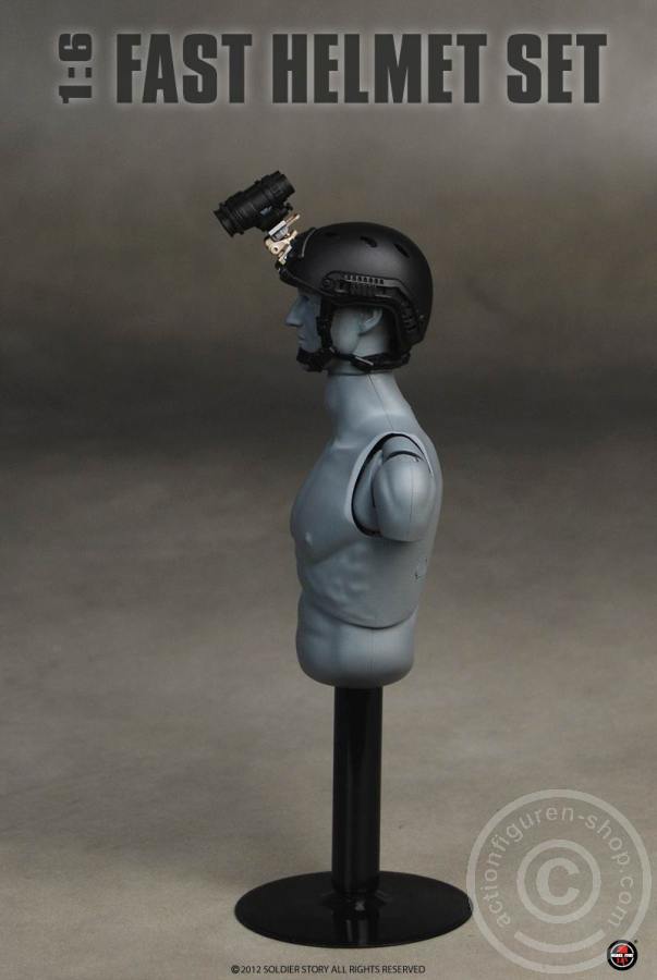 FAST Carbon Helmet w/ Skeleton shroud - Black