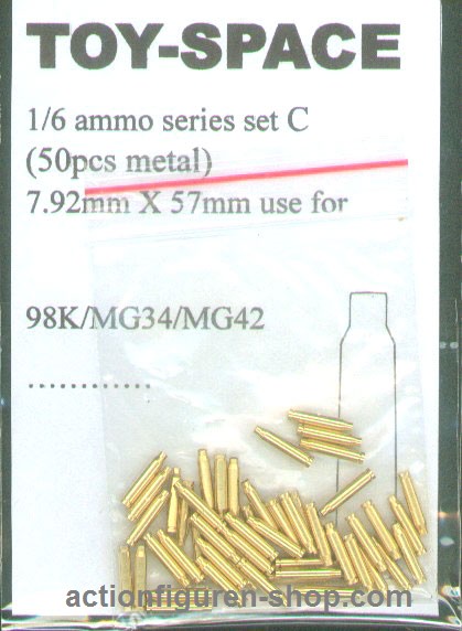 7,92 × 57 mm WW-II Munitionshülsen aus Metall (50 Stück)