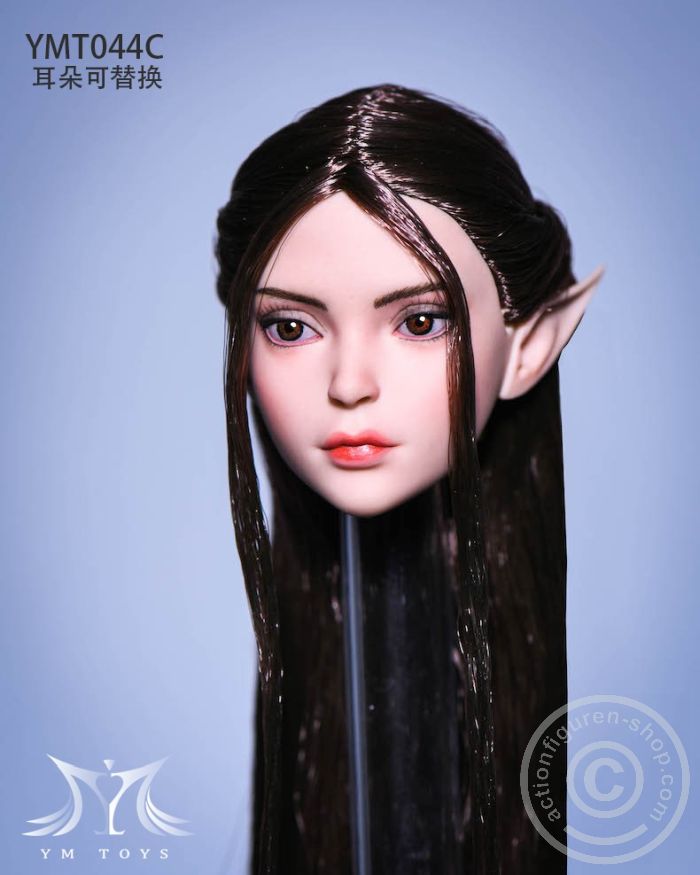 YMT-44C-02 Elf 2.0 Head - dark-brown Hair - 2 pairs of ears