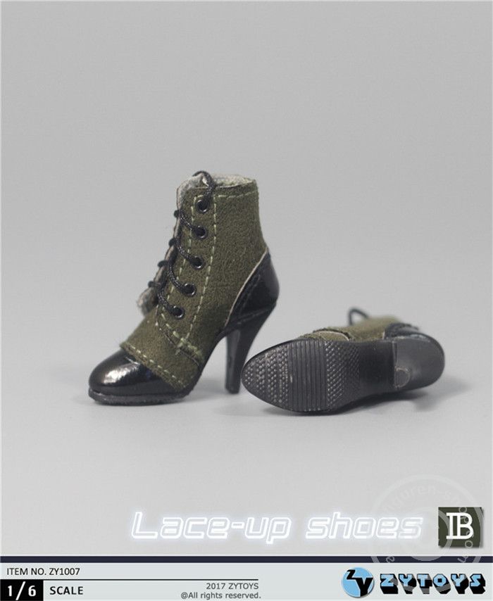 Female Lace-Up Shoes - green