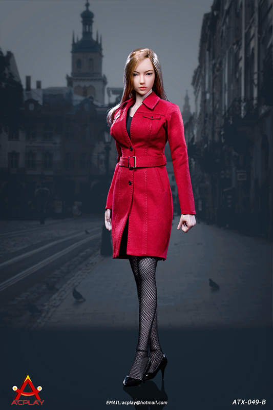Female Trench Coat Suit - red