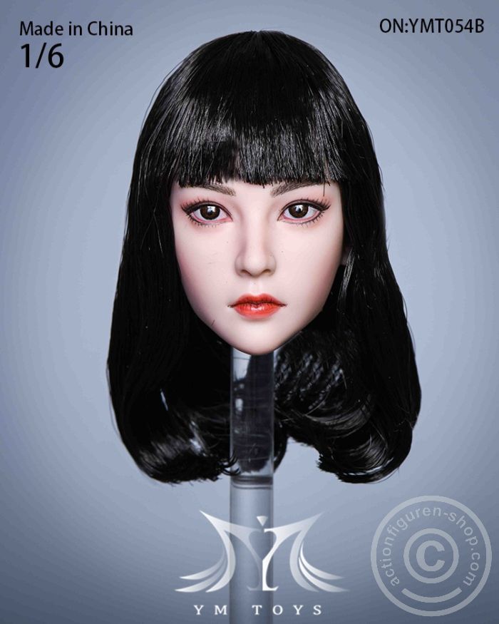 Female Head - Akiko - black Hair w/ pony