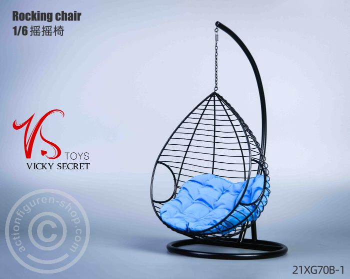 Rocking - Hanging Chair with Pillow - blue