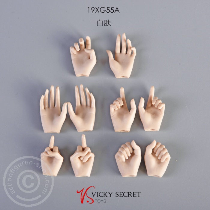 Hand Set for female Bodys/Figures - pale