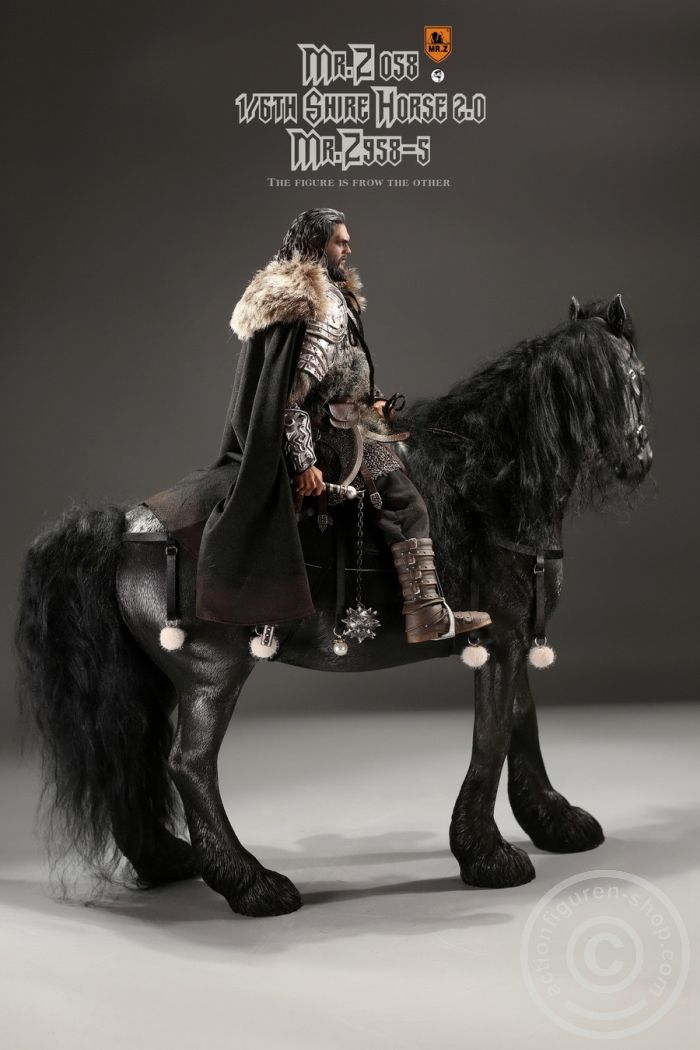 MRZ058-5-09SPrblaxRaWvHJ Shire Horse w/ Harness - black