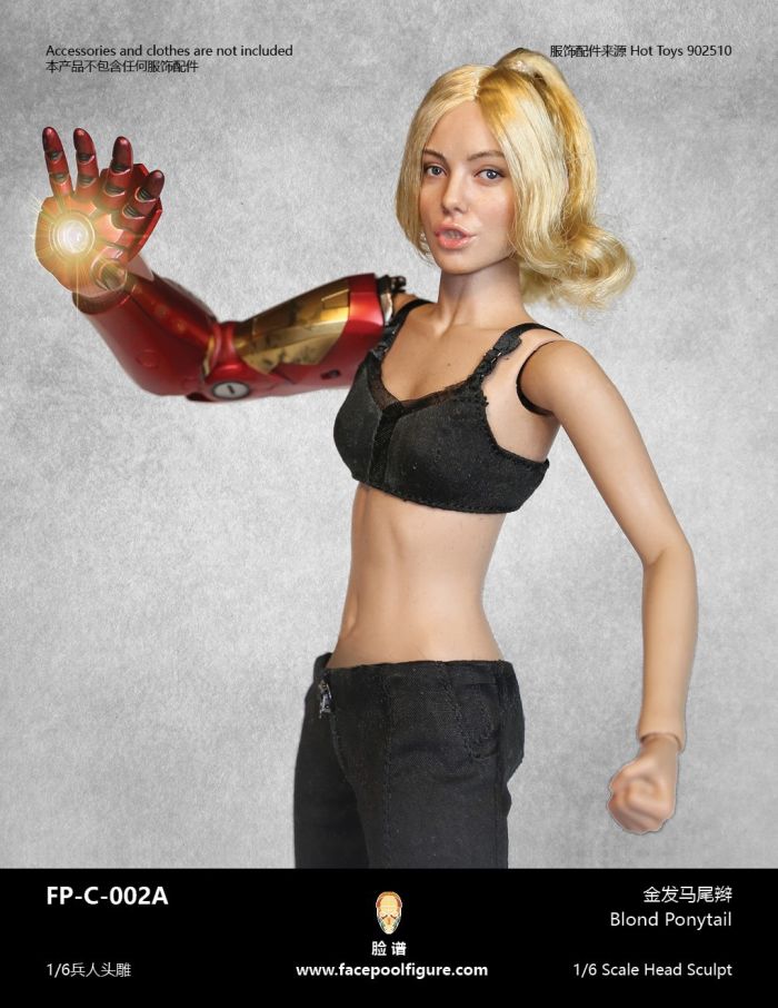 Kopf - weiblich - weiß - blond Ponytail