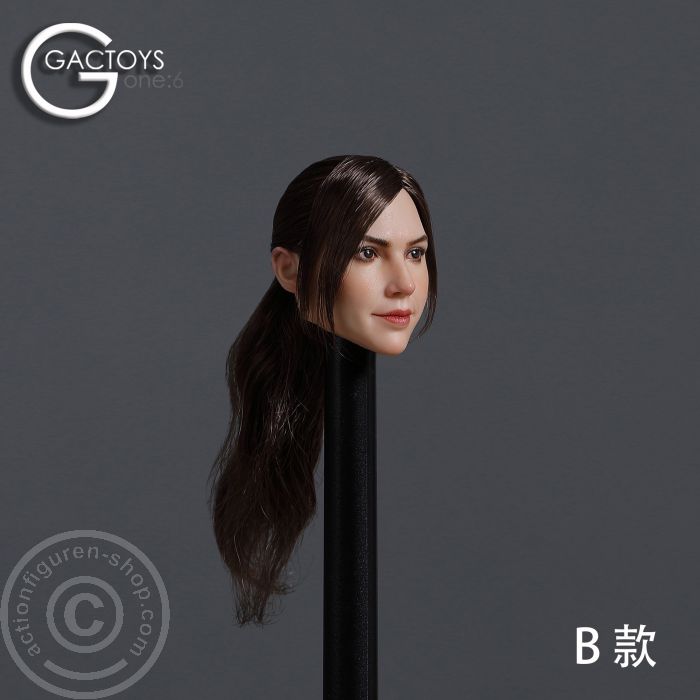Female Head - Gal - long dark-brown ponytail Hair Female Head - Gal - long dark-brown ponytail Hair