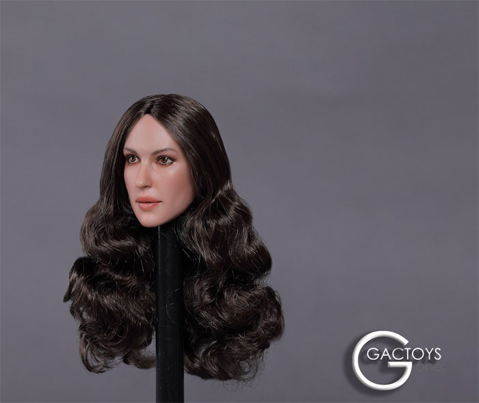 Female Head - dark-brown curly long hair