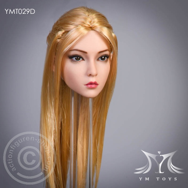 Head - blond Hair - w/ Braids and Barrette