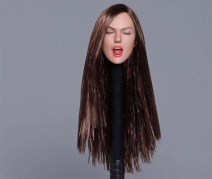 Female Head w/ closed Eyes - brown hair