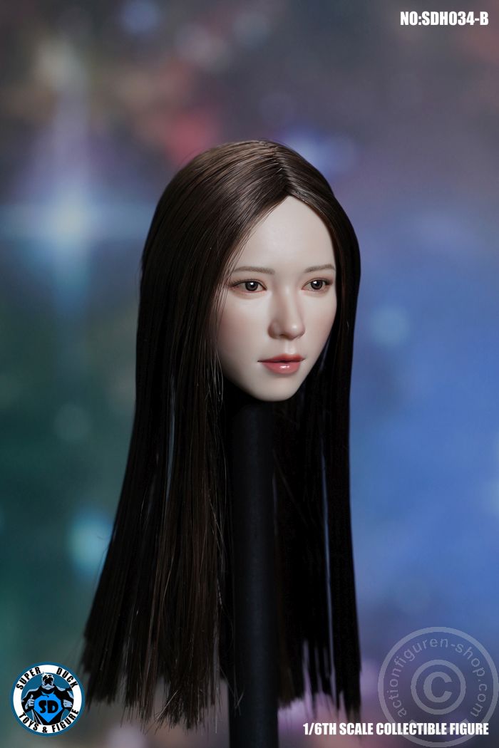 Female Head - long dark-brown Hair Female Head - long dark-brown Hair