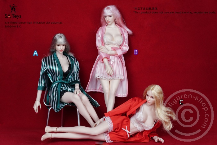 Female Night Pyjama Sleep Set - red