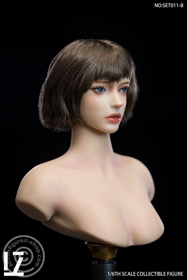 Female Character Head Sculpt - short brown hair Female Character Head Sculpt - short brown hair