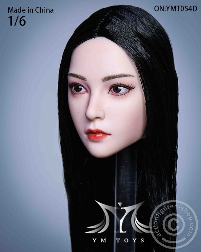 YMT-54D-02 Female Head - Akiko - black clong Hair