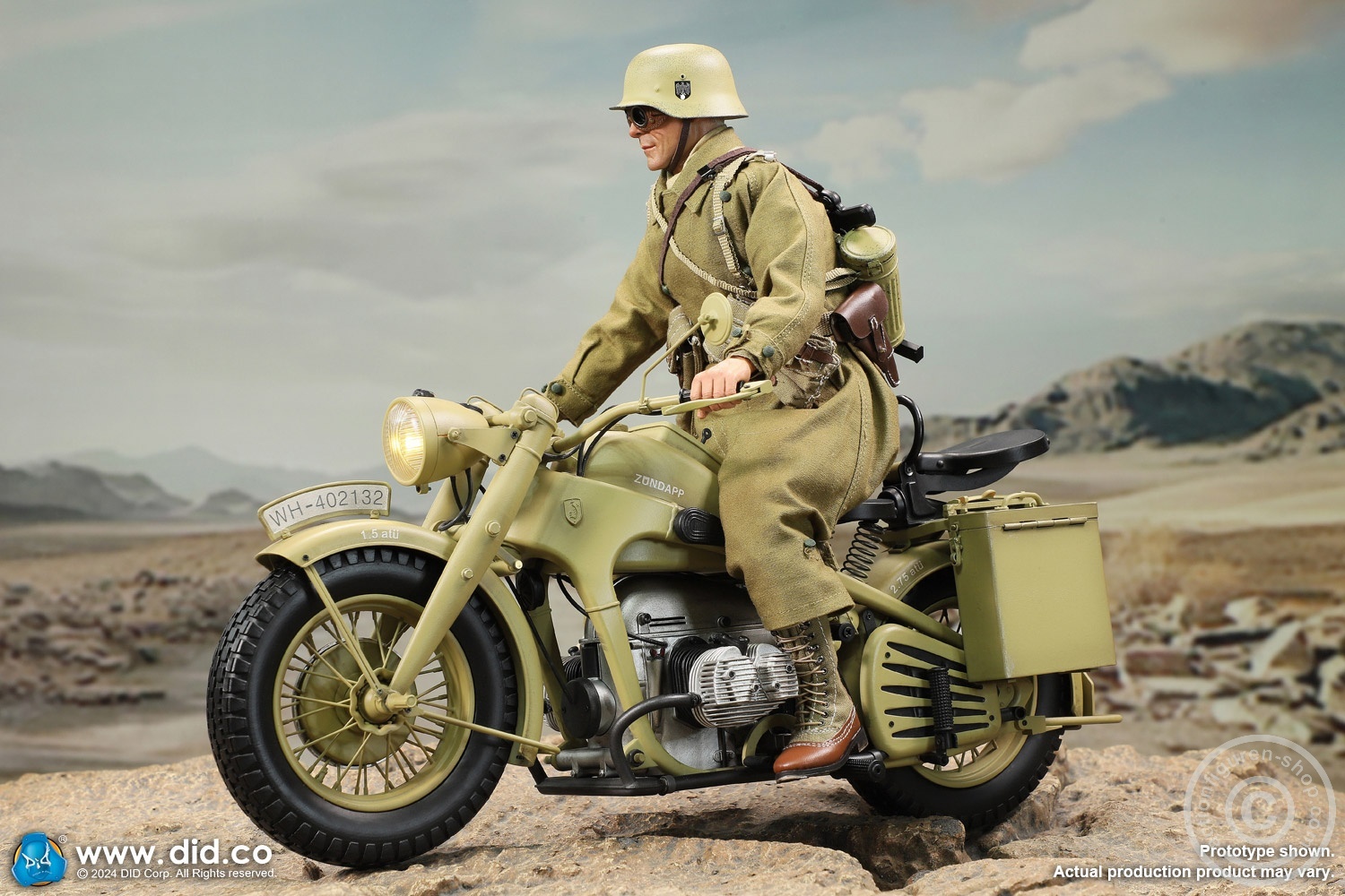 German Zündapp KS 750 Motorcycle with sidecar (Sand) - in 1/6 scale
