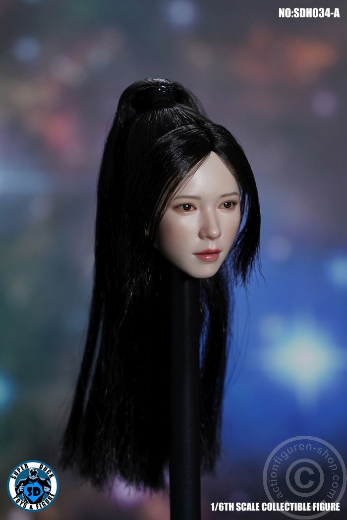 Female Head - black pinned up Hair Female Head - black pinned up Hair
