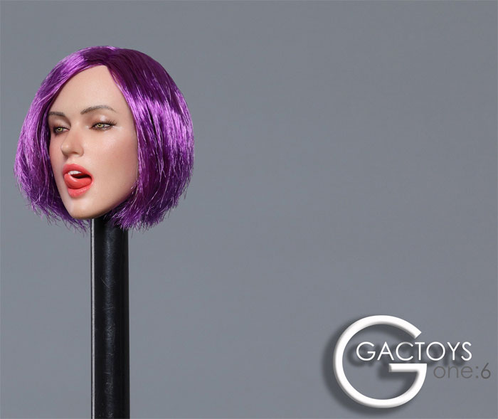 Female Head w/ tongue out - purple hair