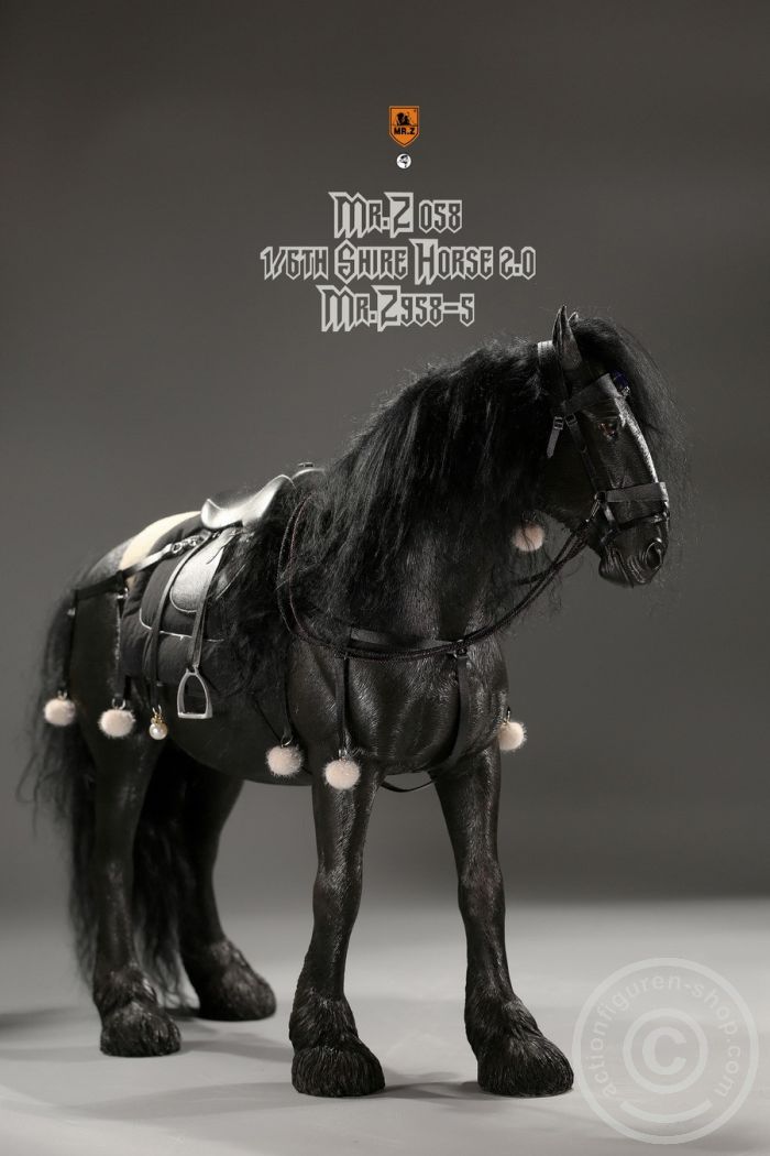 MRZ058-5-02 Shire Horse w/ Harness - black