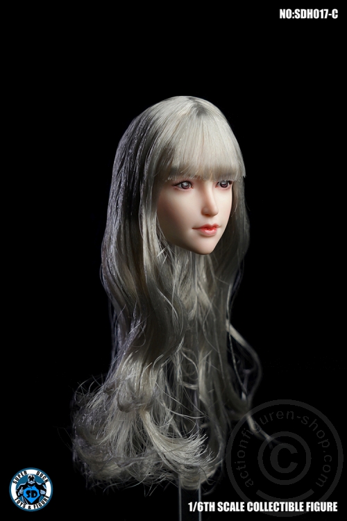 Female Head - silver long Hair