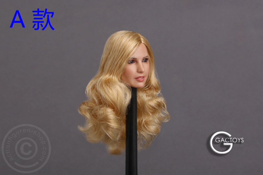Female Head - gold-blond long curly Hair