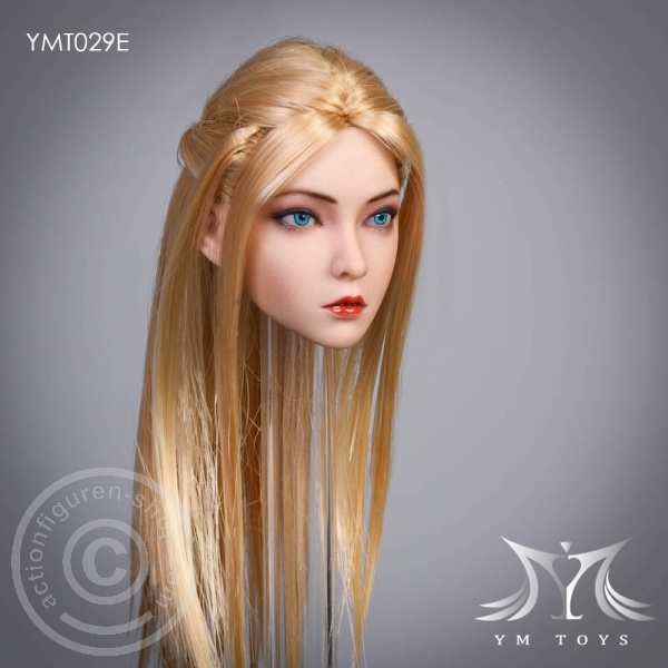 Head - blond Hair - w/ Braids and Barrette