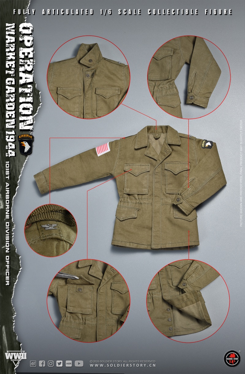 U.S. Army 101st Airborne Division Officer - WWII Operation Market Garden - in 1:6 scale