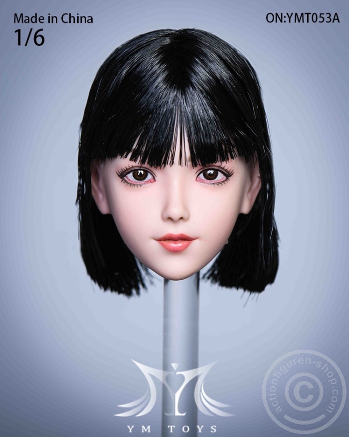 Female Head - black short Hair w/ 2 braids