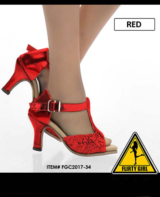 High Heels - rot/glitter