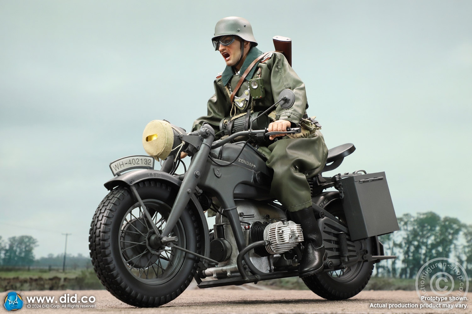 German Zündapp KS 750 Motorcycle with sidecar (Grey) - in 1/6 scale
