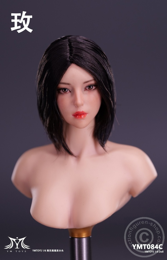 Female Head - Rose - mid-long black Hair