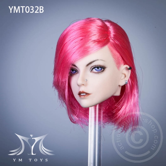 Head - pink Hair - w/ Piercings