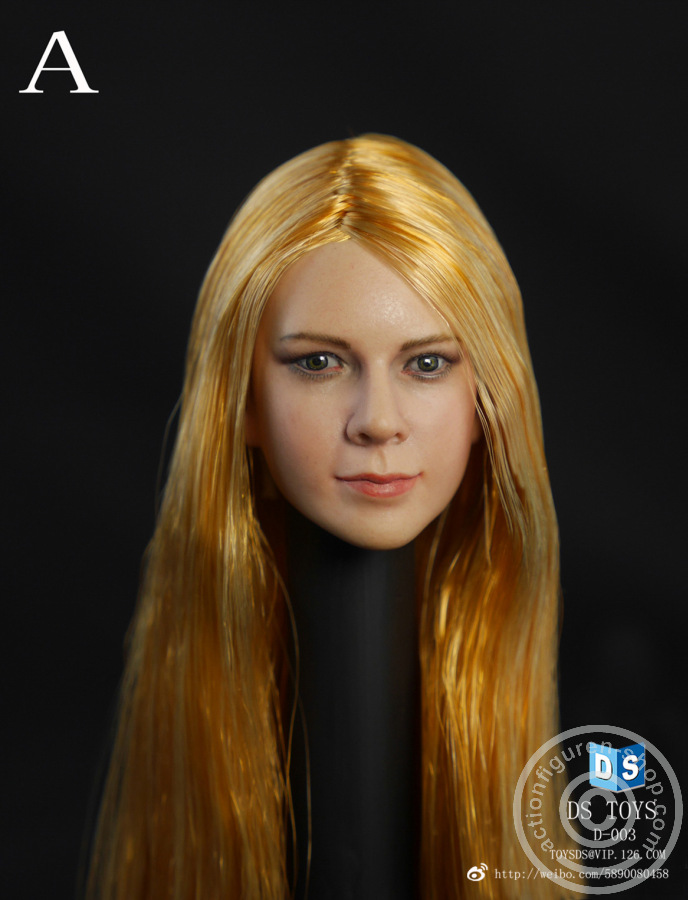 Female Head - long glossy Gold Hair