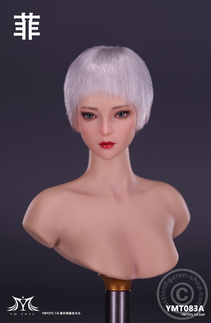 Female Head - Fei - short silver Hair