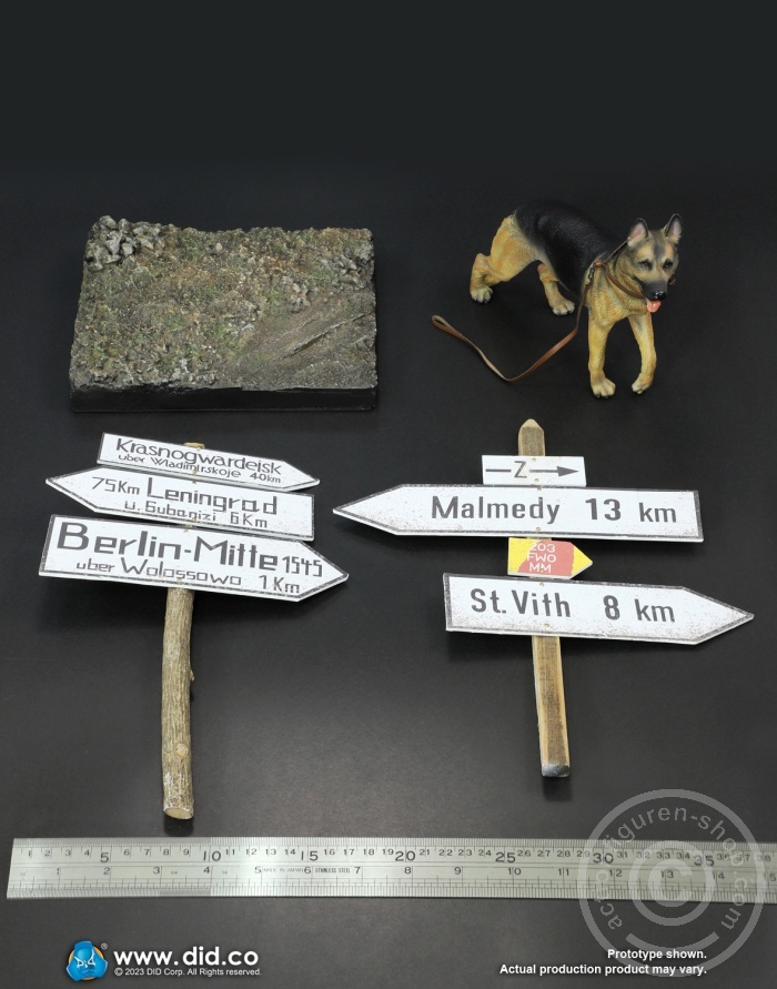 WWII German Shepherd Dog & Road Signs Set