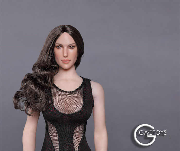 Female Head - dark-brown curly long hair