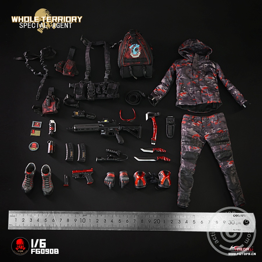 All Territory Secret Agent CQB Tactical Team Suit - Outfit & Accessoire Set - in 1/6 scale