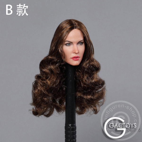 Female Head long brown curly Hair