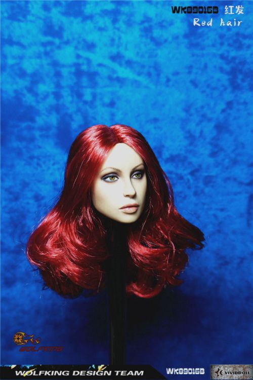 WK89016B-03 Kopf - long red Hair