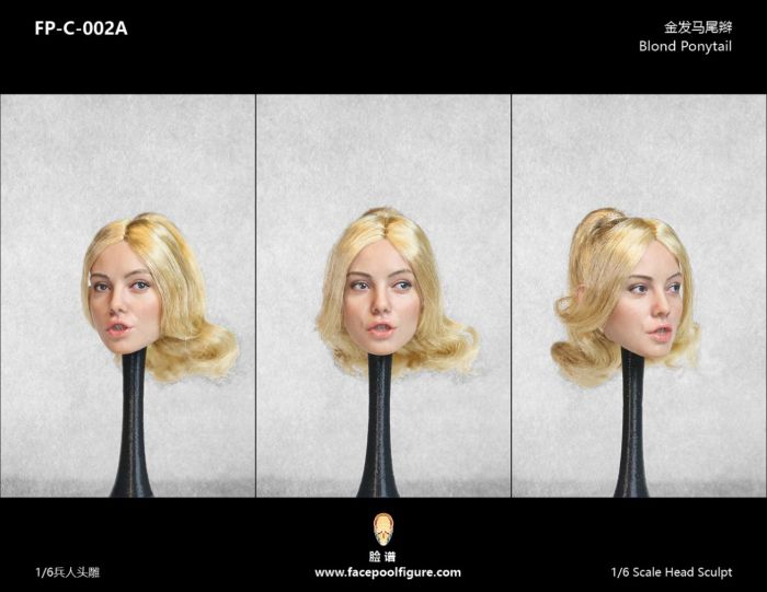 Kopf - weiblich - weiß - blond Ponytail